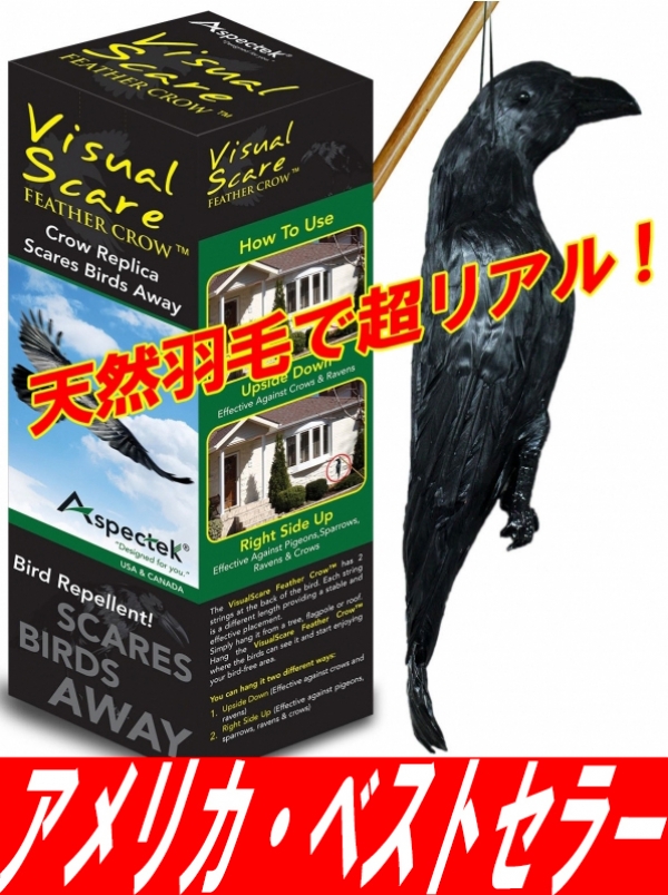 New防鳥クローン・カラス(VS102)】【天然羽毛・実物大で超リアル